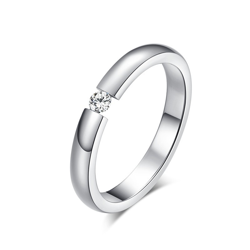 Elegant ring with crystal - stainless steelRings