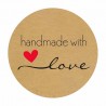 Handmade with Love - natural kraft paper - round stickers - 500 piecesAdhesives & Tapes