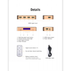 5 in 1 & 3 in 1 out - 4K HDMI Schalter