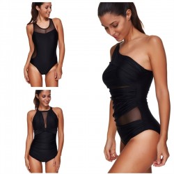 One-piece mesh swimsuit with push up