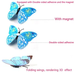 3D Schmetterlinge Wandaufkleber - Kühlschrankmagnete - 12 Stück