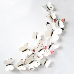 3D butterflies wall stickers - fridge magnets - 12 piecesWall stickers