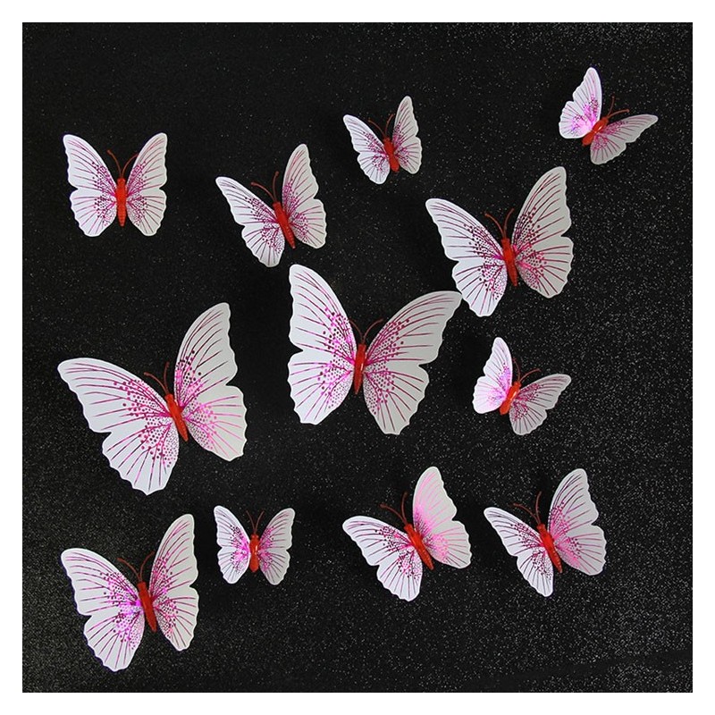 3D butterfly - wall sticker with magnet 12 piecesWall stickers 3D butterfly - wall sticker with magnet 12 piecesWall stickers