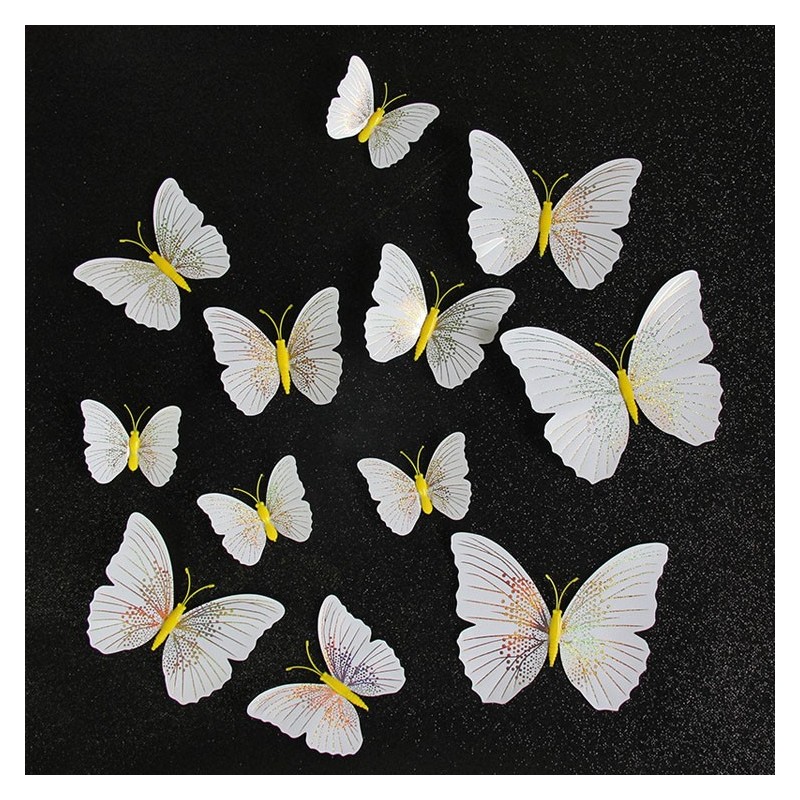 3D butterfly - wall sticker with magnet 12 piecesWall stickers