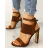 High heel sandals - pumps with ankle buckle & elastic rubberSandals