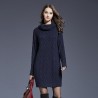 Lange Strickpullover mit Schildkrötenhals - Winterkleid