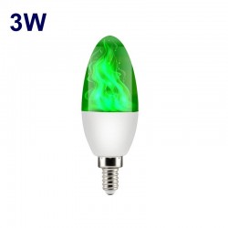 3W 5W 9W - E27 E26 E14 E12 Led 85-265V - bulb with fire effect - greenE27