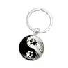 Yin Yang - glass round keychainKeyrings