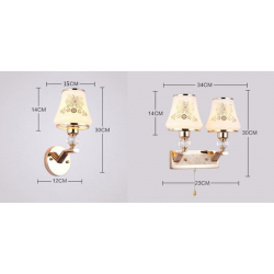 LED Wandleuchte - Ein- und Doppelkopf - gold Kristall