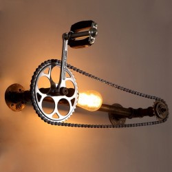 Vintage wall lamp with bicycle chainWall lights