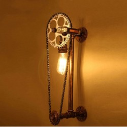 Vintage wall lamp with bicycle chainWall lights
