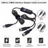 USB to midi interface cable - adapter - converter for PC music keyboard - Windows Mac iOS - 2mGuitars
