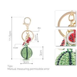 Green crystal watermelon - keychainKeyrings