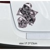 Car sticker with skull heads 17.3 * 15cmStickers