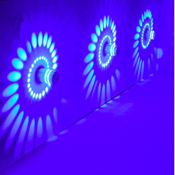 LED wall light with spiral hole - RGB - remote controllerWall lights