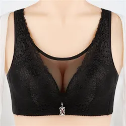Solid lace bra with push up - large sizeLingerie