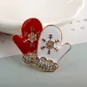 Christmas gloves - crystal broochBrooches