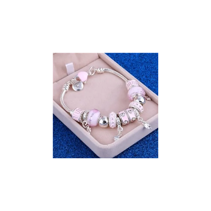 Crystal silver bracelet with beadsBracelets