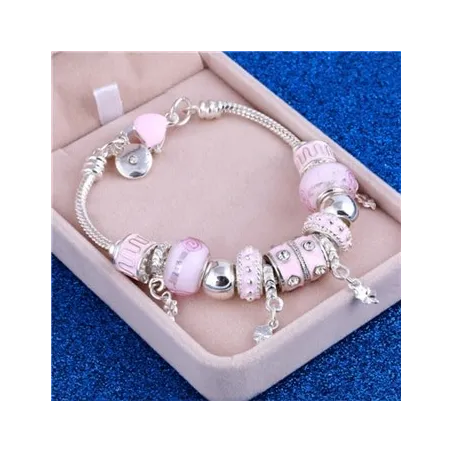 Crystal silver bracelet with beadsBracelets