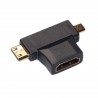 HDMI männliches zu männliches Videokabel - HDMI zu micro HDMI mini HDMI mit Miniadapter - Audio-Erweiterungskabel 5m