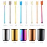 Stainless steel cocktail forks with a storage cup 9 pieces setCutlery
