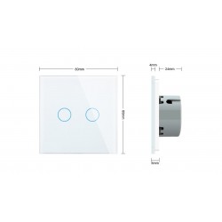Luxury wall light switch with touch sensor - crystal glass - 2gang & 1 waySwitches