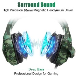 3.5mm gaming headset - headphones with microphone & Led lightEar- & Headphones