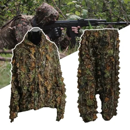 Jagdanzug mit 3D Blättern - Camouflage Set