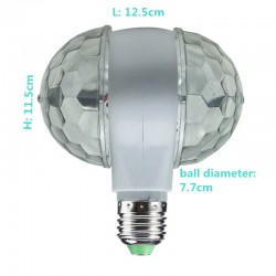 6W LED E27 RGB Licht - rotierende Lampe mit Doppelkopf - Bühne & Disco Lampe