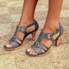 Fashionable leather gladiator sandals - high heelSandals