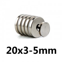 N35 Neodym Magnetring 20 * 3 - 5mm - 5 Stück