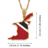 Trinidad & Tobago map flag pendant - gold necklaceNecklaces