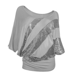 Shiny sequin shirt - short sleeve topBlouses & shirts
