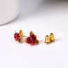 Gold stud earrings with red roseEarrings