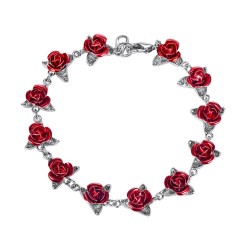 Gold & Silber Armband mit roten Rosen