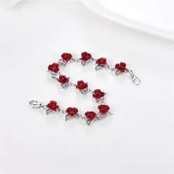 Gold & Silber Armband mit roten Rosen
