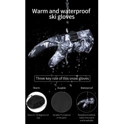 Thermal ski gloves - waterproof - 3 fingers touch screen designGloves