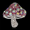 Mushroom with colorful crystals - broochBrooches
