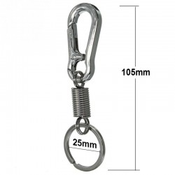 Stainless steel carabiner clip keychain - keyringKeyrings
