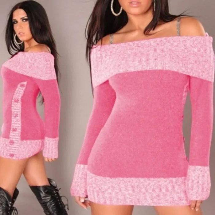 Baumwolle & Wolle - langes warmes Pullover