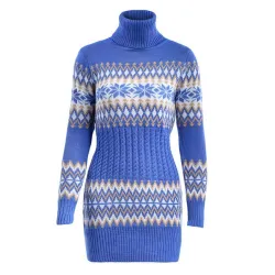 Winterlang Pullover - Minikleid mit Schildkrötenhals