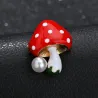 Pilz mit Perle - elegante Brosche