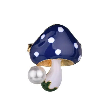 Pilz mit Perle - elegante Brosche