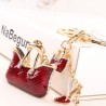 Two crystal red bags & high-heeled shoe - keychainKeyrings