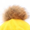 Elegantes Beret mit Pelz Pom-Pom