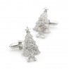 Cufflinks with a silver Christmas treeCufflinks