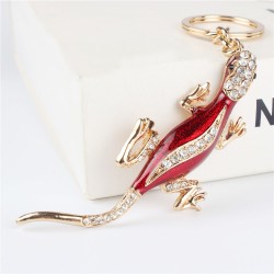 Red lizard - crystal keyringKeyrings