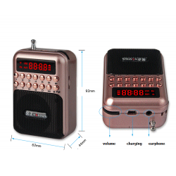 Portable - wiederaufladbares Miniradio - Unterstützung TF-Karte - USB - MP3-Player