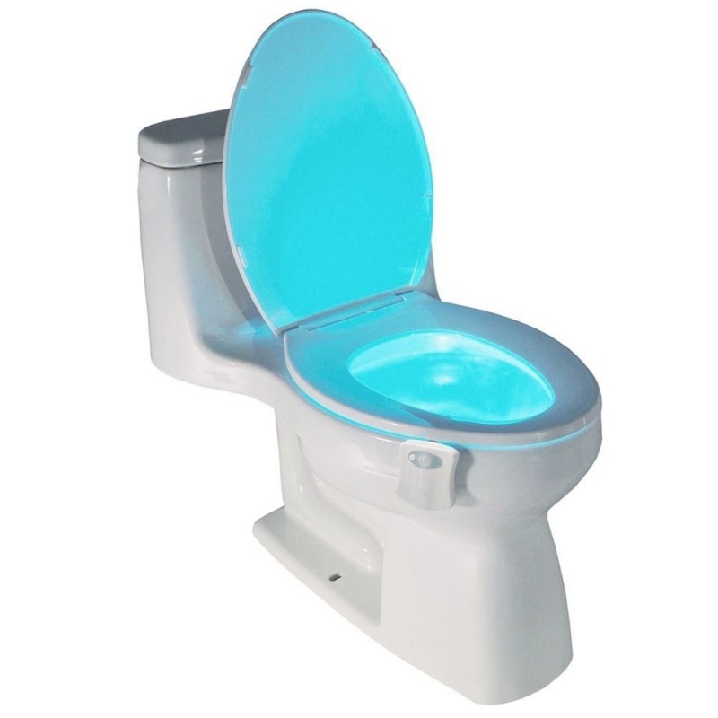 Smart PIR motion sensor - toilet seat night light - 8 colors LED - waterproofBathroom & Toilet