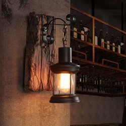 Vintage - wooden wall lamp - LED lightWall lights